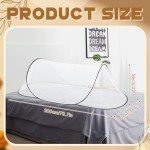 Vincreem 2 Pcs Large Pop up Mosquito Tent Portable Foldable Mosquito Bug Net for Bed Camping Travel Patio Outdoor 78 * 31 * 22 Inch Bug Netting Mesh Tent Canopy for Adults Baby Bedroom