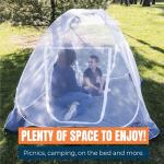 MEKKAPRO Mosquito Net Tent – Large 80" x 71" x 63" Foldable Mesh Tent Enclosure Canopy, Portable Pop up Design, Extra Fine Holes Screen, Dual Side Zipper Enclosure, Lightweight Outdoor Cover, White