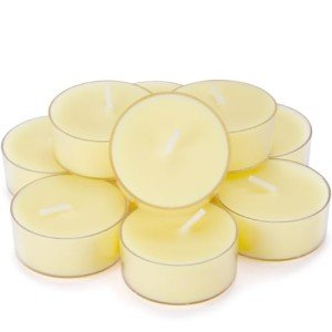 Natural Citronella Tea Light Candles, Tiny Soy Wax Aromatherapy Citronella Tealights Set of 12-4 Hours Burning - Great Gift for Summer Outdoors Indoors Home Garden Patio Balcony