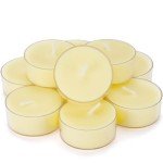 Natural Citronella Tea Light Candles, Tiny Soy Wax Aromatherapy Citronella Tealights Set of 12-4 Hours Burning - Great Gift for Summer Outdoors Indoors Home Garden Patio Balcony