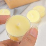 Natural Citronella Tea Light Candles, Tiny Soy Wax Aromatherapy Citronella Tealights Set of 12-4 Hours Burning - Great Gift for Summer Outdoors Indoors Home Garden Patio Balcony