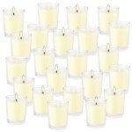 Set of 20 x 2.0 oz Votive Citronella Candles in Glass Cup Decorative Candle Yellow Citronella Tea Lights Indoor Outdoor Patio Scented Candles Bulk…