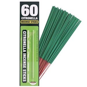 Citronella Incense Sticks 60 Pieces per Box - Outdoor Citronella Incense Sticks for Camping, Patio, Hiking,etc