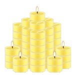4-Hour 50Pack Citronella Tealight Candles, Outdoor and Indoor Summer Scented Candle,Natural Soy Wax Candle for Home Patio Garden Yard Balcony,BBQ Birthday Emergency