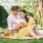 Citronella Candles Outdoor, 4 Pack 8OZ Citronella Candle for Patio, 2 Wick Lemongrass Candle, Natural Soy Wax Scented Candles Long Burning for Indoor Outdoor Camping Garden Summer Vocation