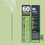 Citronella Incense Sticks 60 Pieces per Box - Outdoor Citronella Incense Sticks for Camping, Patio, Hiking,etc