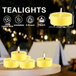 4-Hour 50Pack Citronella Tealight Candles, Outdoor and Indoor Summer Scented Candle,Natural Soy Wax Candle for Home Patio Garden Yard Balcony,BBQ Birthday Emergency