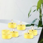 4-Hour 50Pack Citronella Tealight Candles, Outdoor and Indoor Summer Scented Candle,Natural Soy Wax Candle for Home Patio Garden Yard Balcony,BBQ Birthday Emergency