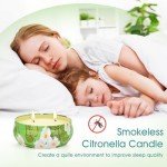 Citronella Candles Outdoor, 4 Pack Soy Wax Lemongrass Candles, Decorative Jar Scented Candle for Patio Garden Backyard Camping Summer, 240 Hours Burning Time