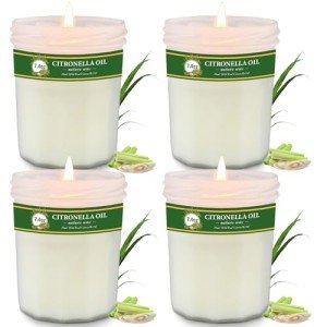Citronella Candles Outdoor, 4 Pack 29.6oz Natural Soy Wax Citronella Candle up to 200 Hours Burning, Fresh Citronella Oil Candles Sets Summer Gifts for Garden, Patio, Yard, Balcony BBQ, Camping