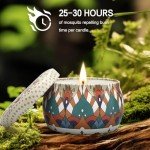 12 Pack Citronella Candles Outdoor, Natural Scented Candles for Patio, 360 Hours Lasting Soy Wax Citronella Candle Set, Summer Portable Candle Bulk for Garden, Patio, Balcony, Camping, Indoor