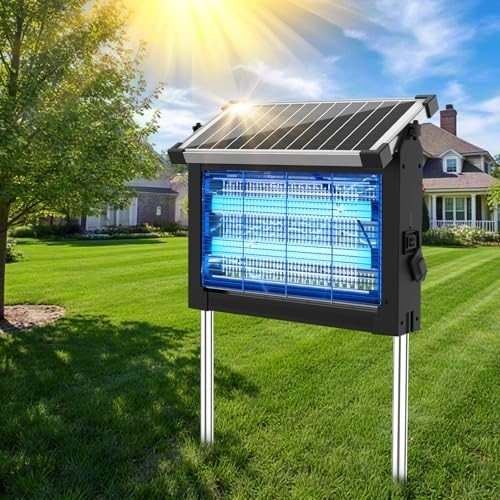OnBeam solar bug zapper with 10W solar panel and 4500V grid