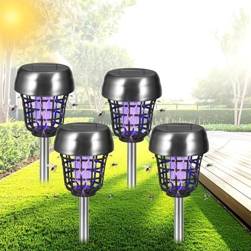 4 pack solar bug zappers for pathway use