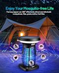 Solar Bug Zapper Outdoor, Mosquito Zapper Solar Powered, Electric Fly Zapper with Camping Lantern, Waterproof Insect Zapper, Cordless Mosquito Killer Lamp for Indoor Outdoor