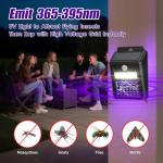 2 Pack of Solar Mosquito Zapper & Outdoor Light - 1000V Electric Bug Trap, Solar-Powered Fly Killer with Motion Sensor, Waterproof & Cordless