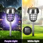 4 Pcs Solar Bug Zapper Outdoor Waterproof Solar Powered Mosquito Zapper Repellent Lamp Cordless Fly Insect Zappers for Garden Yard Patio Backyard Pathway