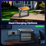 OnBeam Solar Bug Zapper Outdoor, Mosquito Zapper Waterproof Electric Fly Zapper Rechargeable Mosquito Killer Lamp with 10W Solar Panel, 4500V Cordless Fly Trap for Backyard, Patio, Garden, RV, Camping