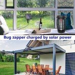 PALONE Solar Bug Zapper 2-in-1 Mosquito Killer Lamp Indoor 4500V Fly Zapper Outdoor Solar Powered with Ground Pole Type-C Rechargeable Insect Fly Trap with UV Light for Home Patio Backyard Camping