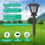 2 Pcs Solar Bug Zappers Outdoor Waterproof LED Solar Mosquito Zappers Outdoor Solar Powered Mosquito Killer Light Lamp