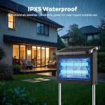 OnBeam Solar Bug Zapper Outdoor, Mosquito Zapper Waterproof Electric Fly Zapper Rechargeable Mosquito Killer Lamp with 10W Solar Panel, 4500V Cordless Fly Trap for Backyard, Patio, Garden, RV, Camping