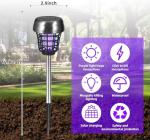 4 Pcs Solar Bug Zapper Outdoor Waterproof Solar Powered Mosquito Zapper Repellent Lamp Cordless Fly Insect Zappers for Garden Yard Patio Backyard Pathway