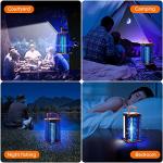 Bug Zapper Indoor Outdoor, Mosquito Trap Cordless & Rechargeable, Mosquito Zapper Solar Powered, 4200V Killer with Reading Lamp Equipped 4000mAh Battery for Home
