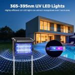 OnBeam Solar Bug Zapper Outdoor, Mosquito Zapper Waterproof Electric Fly Zapper Rechargeable Mosquito Killer Lamp with 10W Solar Panel, 4500V Cordless Fly Trap for Backyard, Patio, Garden, RV, Camping