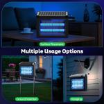 OnBeam Solar Bug Zapper Outdoor, Mosquito Zapper Waterproof Electric Fly Zapper Rechargeable Mosquito Killer Lamp with 10W Solar Panel, 4500V Cordless Fly Trap for Backyard, Patio, Garden, RV, Camping