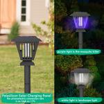 2 Pcs Solar Bug Zappers Outdoor Waterproof LED Solar Mosquito Zappers Outdoor Solar Powered Mosquito Killer Light Lamp