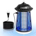 HOOMESUN Bug Zapper Outdoor, Mosquito Zapper with LED Light, 4200V Electric Fly Zapper, Fly Traps, Plug in Mosquito Killer, Flying Insects Zapper Indoor, Perfect for Home Backyard Patio