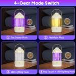 Bug Zappers Indoor UV Mosquito Zappers with Led Light, 3000V Electric Trap Fly Zappers, Upgraded Fruit Fly Killer Mosquito Lamp for Bedroom, Living Room, Balcony(Cream Yellow)