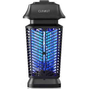 CLEVAST Bug Zapper Outdoor - Electric Mosquito Killer with LED UV Light, Waterproof Fly Trap for Patio, Yard, Garden, Indoor Use, Black Insect Zapper Lamp - Modern