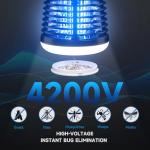 HOOMESUN Bug Zapper Outdoor, Mosquito Zapper with LED Light, 4200V Electric Fly Zapper, Fly Traps, Plug in Mosquito Killer, Flying Insects Zapper Indoor, Perfect for Home Backyard Patio