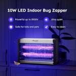 ASPECTEK Electric Bug Zapper, Upgraded UV-LED Light Lamp with a Long Life Span, Low Energy Consumption, Insect Killer for Mosquitos,Flies,Moths,LED Mosquito Trap for Indoor Use