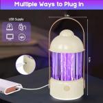 Bug Zappers Indoor UV Mosquito Zappers with Led Light, 3000V Electric Trap Fly Zappers, Upgraded Fruit Fly Killer Mosquito Lamp for Bedroom, Living Room, Balcony(Cream Yellow)