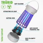 Bug Zapper, Indoor and Outdoor UV LED Mosquito Zapper Trap with Fan, Portable Electric Fly Trap with Easy-Empty Tray