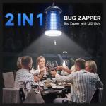 HOOMESUN Bug Zapper Outdoor, Mosquito Zapper with LED Light, 4200V Electric Fly Zapper, Fly Traps, Plug in Mosquito Killer, Flying Insects Zapper Indoor, Perfect for Home Backyard Patio