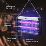 ASPECTEK Electric Bug Zapper, Upgraded UV-LED Light Lamp with a Long Life Span, Low Energy Consumption, Insect Killer for Mosquitos,Flies,Moths,LED Mosquito Trap for Indoor Use