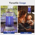 Bug Zapper, Indoor and Outdoor UV LED Mosquito Zapper Trap with Fan, Portable Electric Fly Trap with Easy-Empty Tray