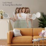 GeckoMan Rotating Head Electric Fly Swatter Racket Rechargeable Bug Zapper Racket Bug Zapper Indoor Fly Zapper Mosquito Zapper Flies Killer for Indoors, with a Telescopic Extension