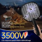 Electric Fly Swatter Mosquito Zapper: BUZZKICK Bug Zapper Racket with 3500V Powerful Battery Powered Handheld Electronic Fly swatter for Indoor Outdoor Use, 2AA Battery Required (Not Included)