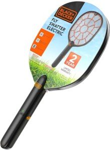 Bug Zapper Racket – Electric Fly Swatter for Gnats, Mosquitoes, & More – Harmless-to-Humans Outdoor Bug Zapper Battery Operated – Handheld Electric Fly Swatter –Indoor Racket