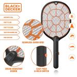 Bug Zapper Racket – Electric Fly Swatter for Gnats, Mosquitoes, & More – Harmless-to-Humans Outdoor Bug Zapper Battery Operated – Handheld Electric Fly Swatter –Indoor Racket