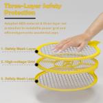 2 Pack Electric Fly Swatter, Handheld Bug Zapper Racket for Outdoor & Indoor, Tennis Mosquito Racket for Insect Battery Powered