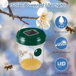 2 Pack Wasp Traps Outdoor Hanging, Solar Bee Traps with UV LED Light for Outside, Hornet, Bee Wasp Catcher for Hornets, Yellow Jackets