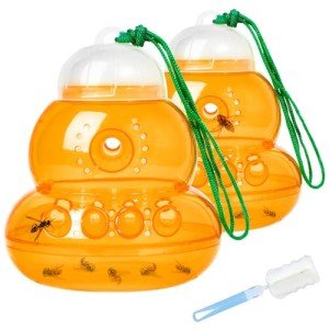 2 Pack Reusable Wasp Traps Outdoor Hanging Yellow Jacket Trap Carpenter Bee Traps for Outside Hornet Trap Wasp Catcher for Outdoors, Wasps Killer