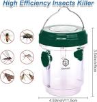 2 Pack Wasp Traps Outdoor Hanging, Solar Bee Traps with UV LED Light for Outside, Hornet, Bee Wasp Catcher for Hornets, Yellow Jackets