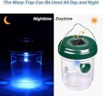 2 Pack Wasp Traps Outdoor Hanging, Solar Bee Traps with UV LED Light for Outside, Hornet, Bee Wasp Catcher for Hornets, Yellow Jackets