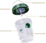 2 Pack Solar Powered Wasp Traps Outdoor Hanging Carpenter Bee Traps for Outside Yellow Jacket Trap Hornet Trap Wasp Killer with UV LED Light