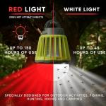 KILNEX Camping Lantern with Mosquito Protection | Rechargeable Battery, USB Type-C Charging | Waterproof IP67 | White and Red Light | Compact Portable for Camping, Hiking, Fishing